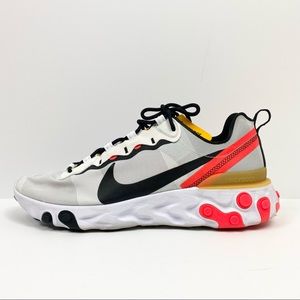 Nike React Element 55- White Black Crimson Gold